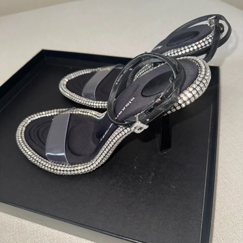 Alexander Wang Black and Silver Embellished Sandals - Picture 6 of 10